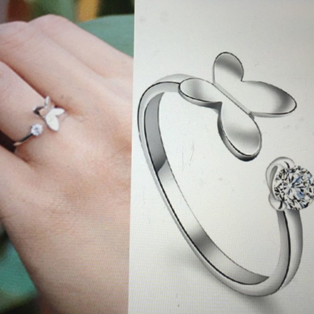 Silver plated Rhinestone / ring